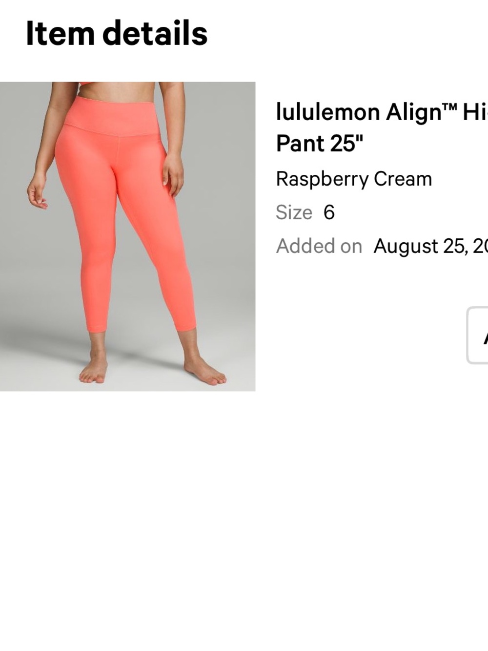 lululemon athletica High-Rise Raspberry Cream Leggings